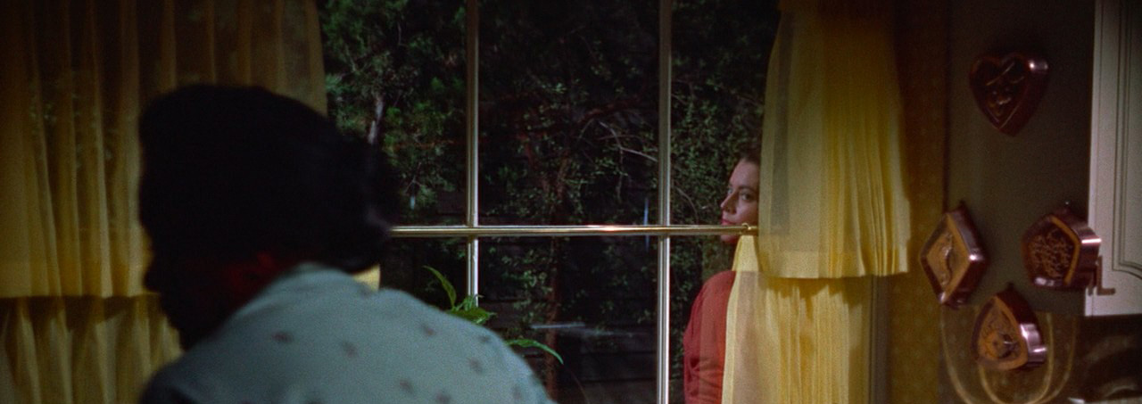 Woman looking at another woman through the window.